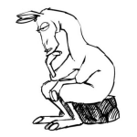 Dibujo para colorear Dibujo De Burro Pensando Para Pintar Y Colorear Al Burro Pensador