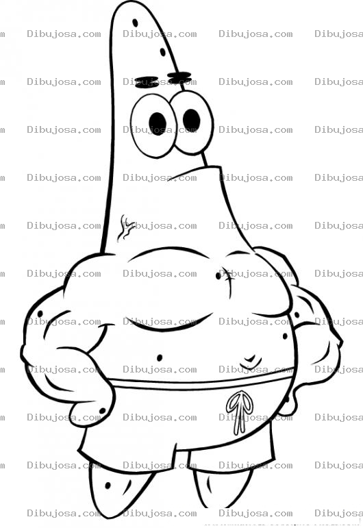 Dibujo para colorear Colorear A Patrick De Bob Esponja Musculoso Y Fortachon Repleto De Musculos