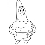 Dibujo para colorear Colorear A Patrick De Bob Esponja Musculoso Y Fortachon Repleto De Musculos