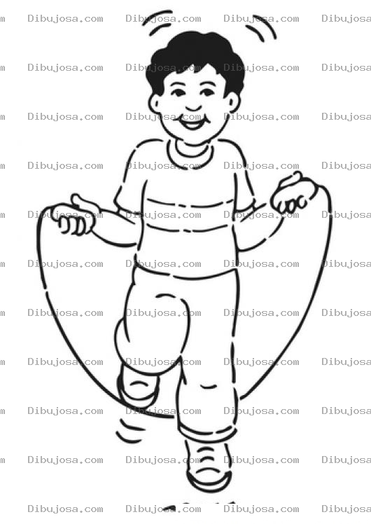Dibujo para colorear Dibujo De Nino Saltando Cuerda Para Pintar Y Colorear