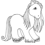 Dibujo para colorear Dibujo De Pony Con Pelo Largo Para Pintar Y Colorear