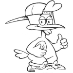 Dibujo para colorear Dibujo De Gallina Con Tennis Pelota Y Gorra Para Atras