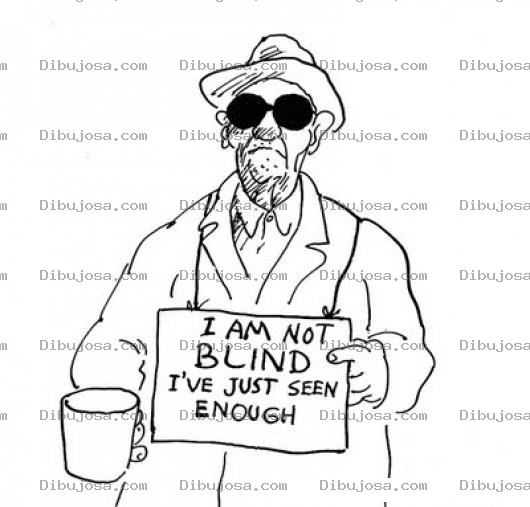 Dibujo para colorear Yo No Estoy Ciego Solamente He Visto Suficiente Dibujo Para Pintar Y Colorear cieguito pidiendo pisto