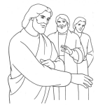 Dibujo para colorear Colorear a Jesus escuchando