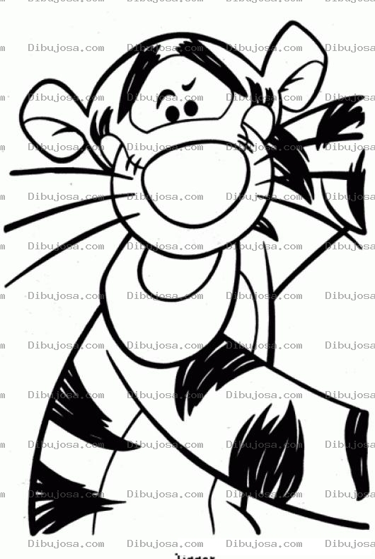 Dibujo para colorear Tiger De Winniepooh Para Pintar Y Colorear Al Tigre De Guini Pu