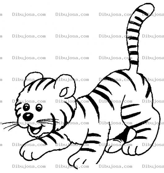 Dibujo para colorear Tigrito Para Pintar Y Colorear