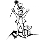 Dibujo para colorear Dibujo De Mago En Chimenea Del Techo Para Colorear Y Pintar