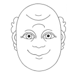 Dibujo para colorear Dibujo De Hombre Feliz O Triste Al Darle La Vuelta Para Pintar Y Colorear