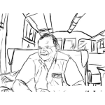 Dibujo para colorear Dibujo De Hombre Dentro De Un Bus Para Colorear