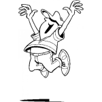 Dibujo para colorear Hombre Con Gorra Saltando Para Pintar Y Colorear