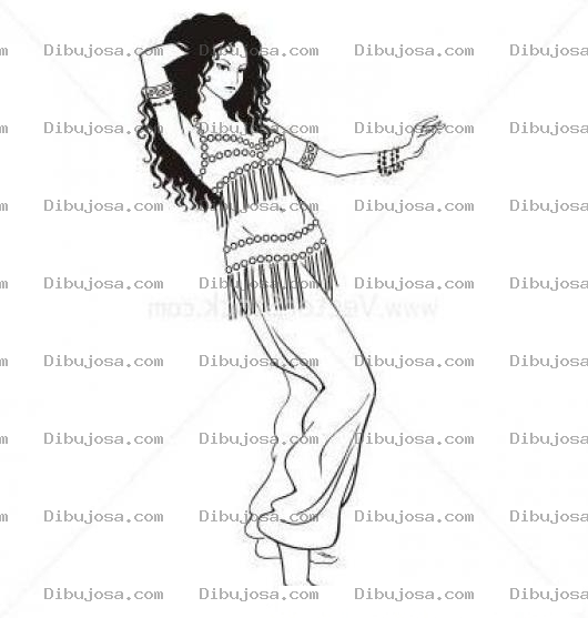 Dibujo para colorear Bailarina De Belly Dance Para Pintar Y Colorear
