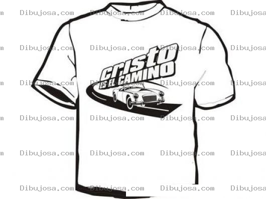 Dibujo para colorear Playera De Cristo Es El Camino Para Pintar Y Colorear Polera De CRISTO Es El Camino