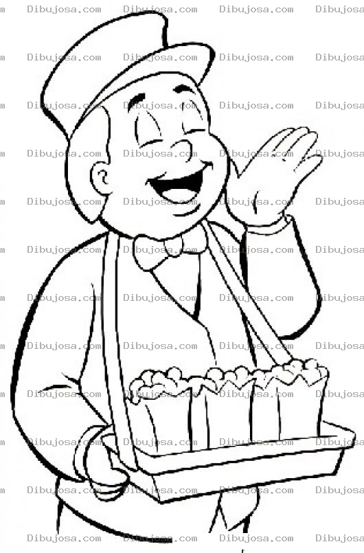 Dibujo para colorear Vendedor De Poporopos Para Colorear