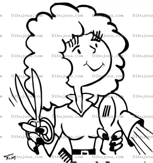 Dibujo para colorear Dibujo De Peluquera Para Pintar Y Colorear