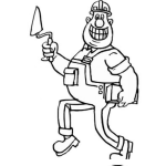 Dibujo para colorear Dibujo De Maestro De Obras Feliz Para Pintar Y Colorear Albanil Contento