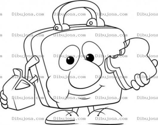 Dibujo para colorear Dibujo De Lonchera Infantil Con Sanguich Y Juguito Para Pintar Y Colorear