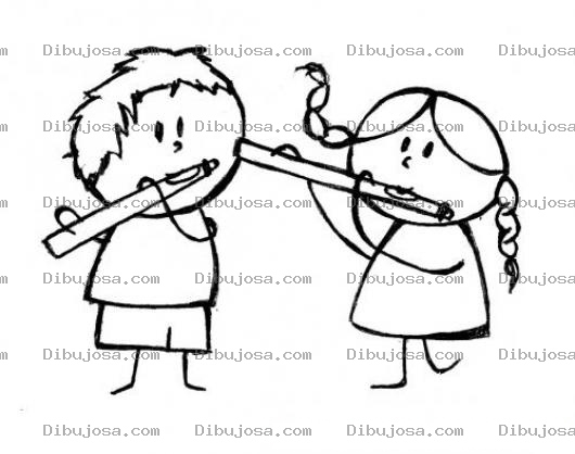 Dibujo para colorear Dibujo De Ninos Tocando Flauta Para Colorear