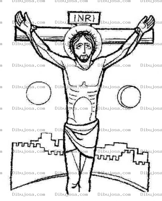 Dibujo para colorear Dibujo De CRISTO Crucificado Para Pintar Y Colorear