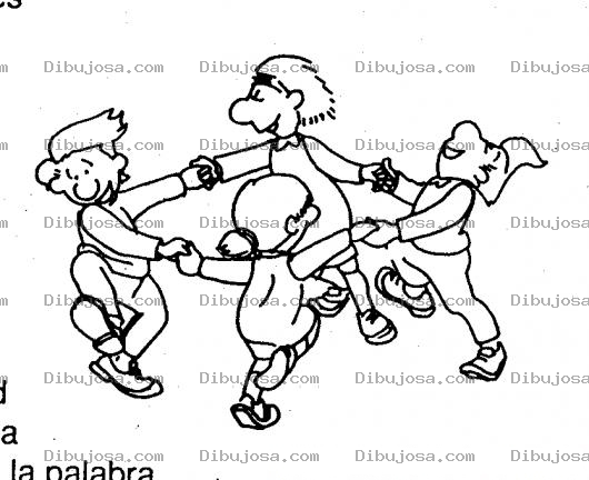Dibujo para colorear Dibujo De Ninos Jugando La Rueda Del Toro Toro Gil Para Pintar Y Colorear