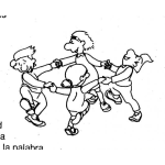 Dibujo para colorear Dibujo De Ninos Jugando La Rueda Del Toro Toro Gil Para Pintar Y Colorear