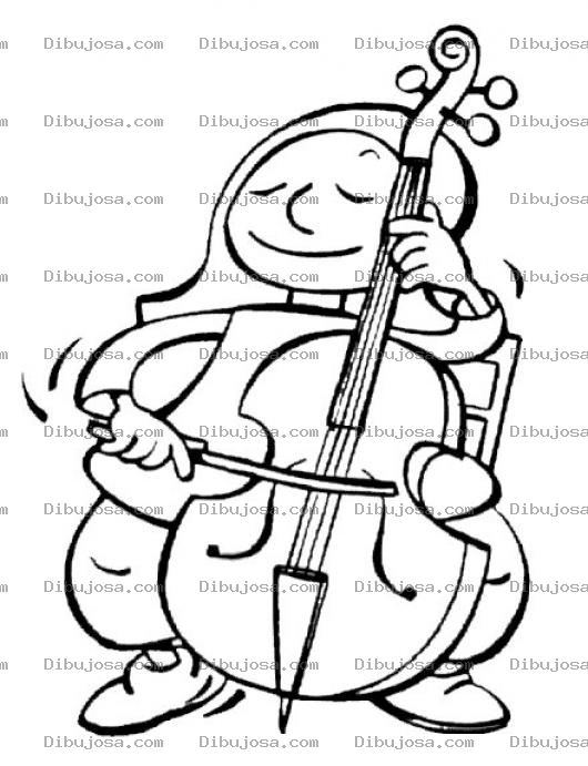 Dibujo para colorear Dibujo De Nina Tocando El Bajo Para Colorear