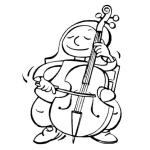 Dibujo para colorear Dibujo De Nina Tocando El Bajo Para Colorear