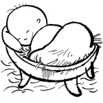 Dibujo para colorear Dibujo De Bebe En Pesebre Para Colorear
