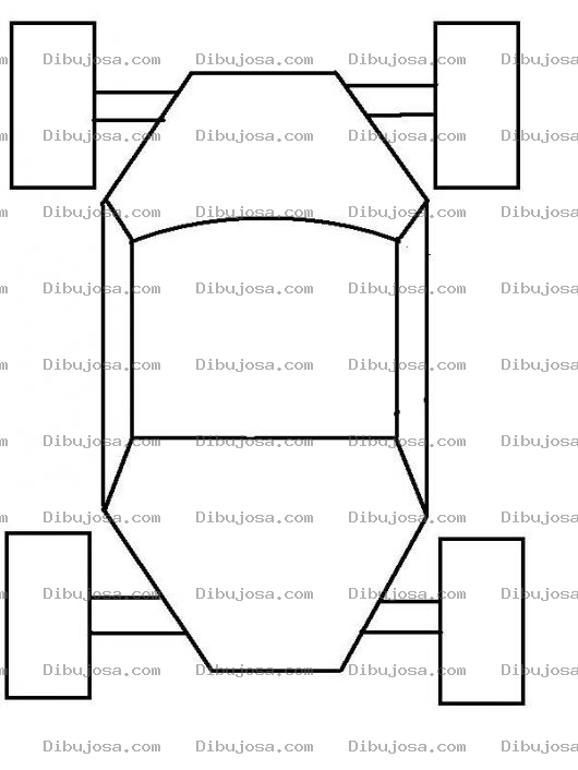Dibujo para colorear Carrito De Juguete Visto Por Arriba Para Colorear
