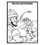 Dibujo para colorear Pintar a David y Goliat
