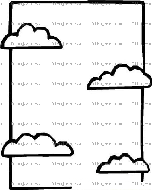 Dibujo para colorear Tarjeta Con Nubes Para Pintar Y Colorear