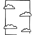 Dibujo para colorear Tarjeta Con Nubes Para Pintar Y Colorear