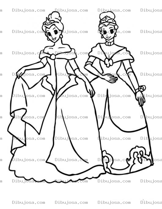 Dibujo para colorear Dibujo De Princesas Para Colorear