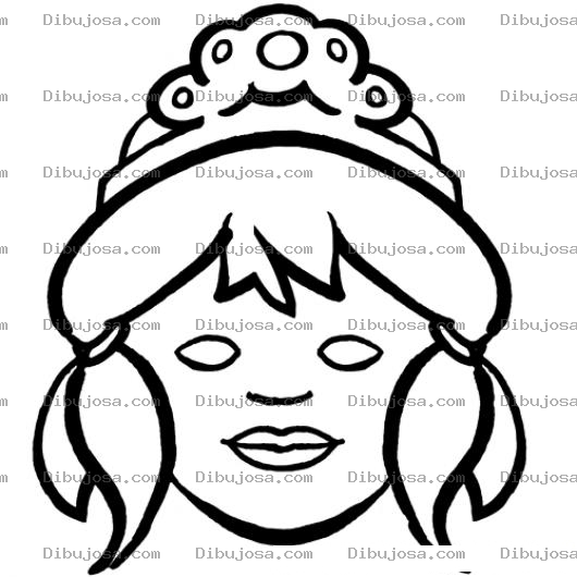 Dibujo para colorear Mascara De Princesa Para Recortar Y Colorear