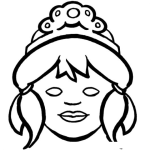 Dibujo para colorear Mascara De Princesa Para Recortar Y Colorear
