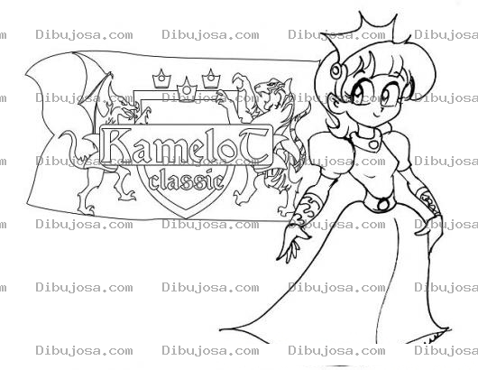 Dibujo para colorear Princesa De Kamelot Classic Para Pintar Y Colorear