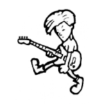 Dibujo para colorear Dibujo De Chico Con Guitarra Electrica Para Colorear