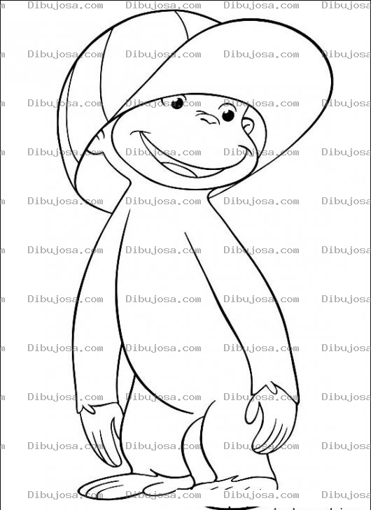 Dibujo para colorear Dibujo De Jorge El Curioso Con Gorra Para Pintar Y Colorear
