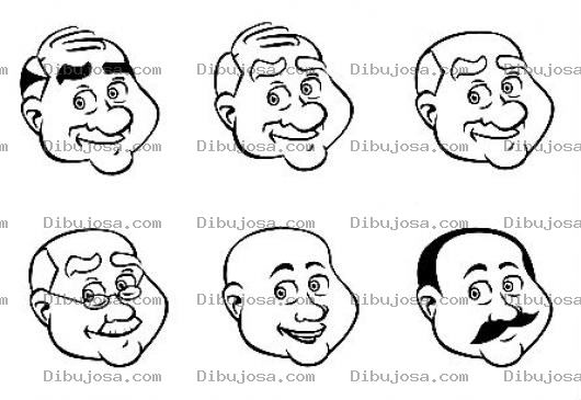 Dibujo para colorear Caras De Viejitos Para Pintar Y Colorear Caras De Abuelitos