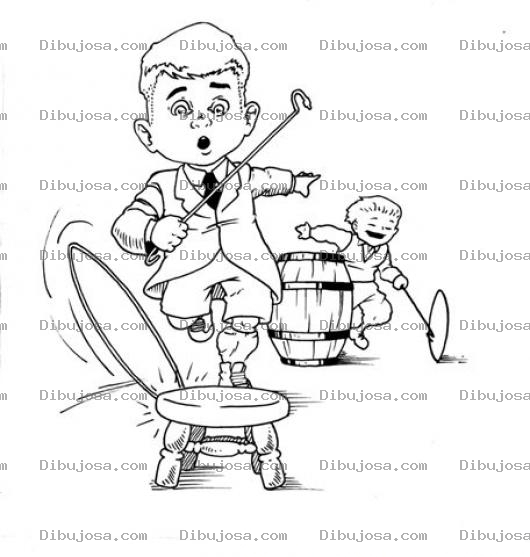 Dibujo para colorear Dibujo De Ninos Jugando Con Aros Para Pintar Y Colorear