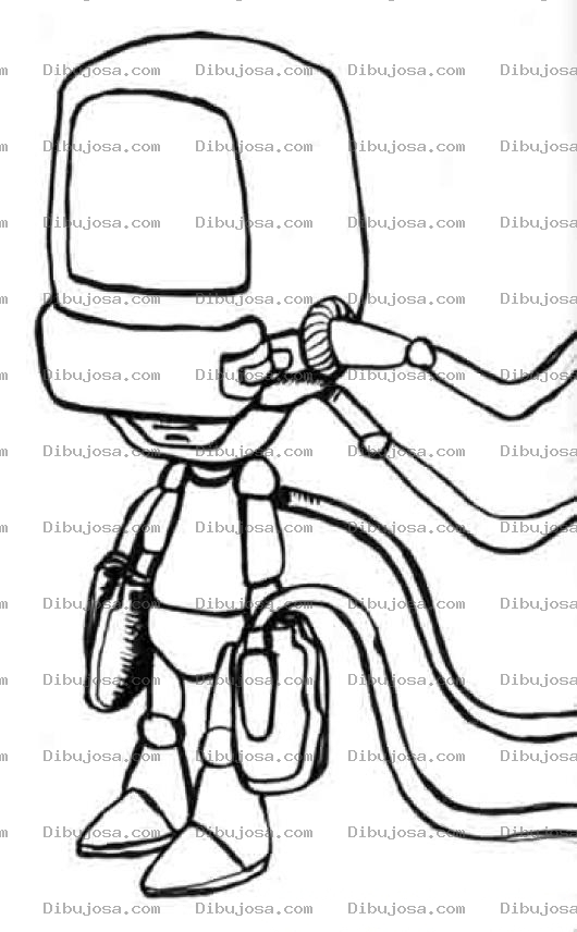 Dibujo para colorear Dibujo De Roboto Con Cables Para Colorear