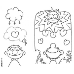 Dibujo para colorear Dibujo De Hombre Enamorado De Las Nubes Y Enamorado Del Sol Para Colorear