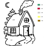 Dibujo para colorear Casita Para Colorear Por Numeros Multiplicados