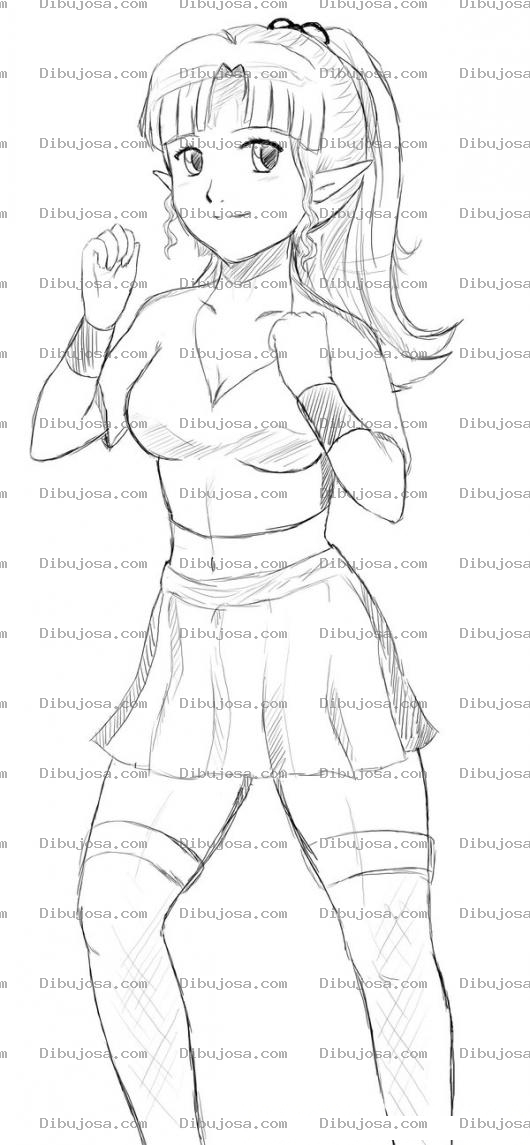 Dibujo para colorear Dibujo De Luchadora Para Pintar Y Colorear