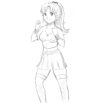 Dibujo para colorear Dibujo De Luchadora Para Pintar Y Colorear