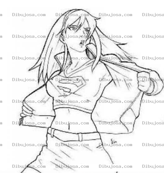 Dibujo para colorear Dibujo De Superchica Para Pintar Y Colorear