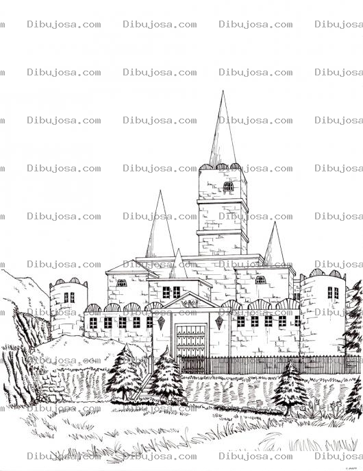 Dibujo para colorear Castillo para Colorear
