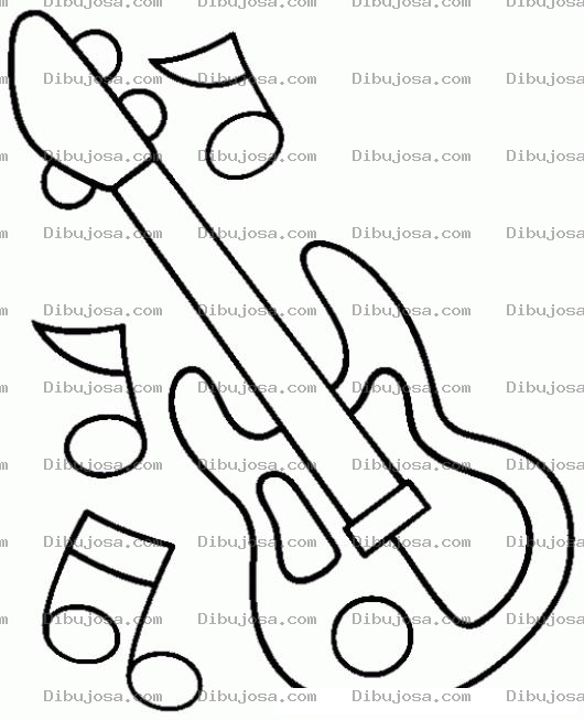 Dibujo para colorear Dibujo De Guitarra Electrica Para Pintar Y Colorear