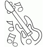 Dibujo para colorear Dibujo De Guitarra Electrica Para Pintar Y Colorear