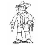 Dibujo para colorear Colorear Vaquero Temblando De Miedo En Un Duelo Dibujos De Vaqueros