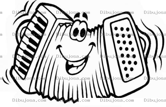 Dibujo para colorear Dibujo De Acordeon Musical Para Pintar Y Colorear Piano Con Caja De Viento